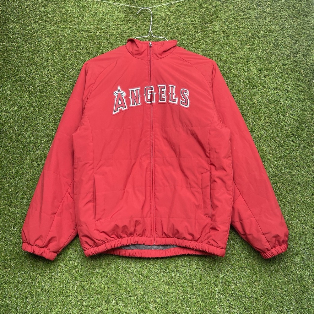 Los Angeles Angels Jacket Youth XL Majestic Authentic Therma Base Red Zip Up